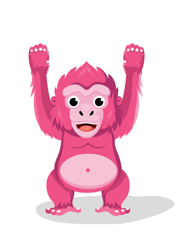 pink stuffed gorilla